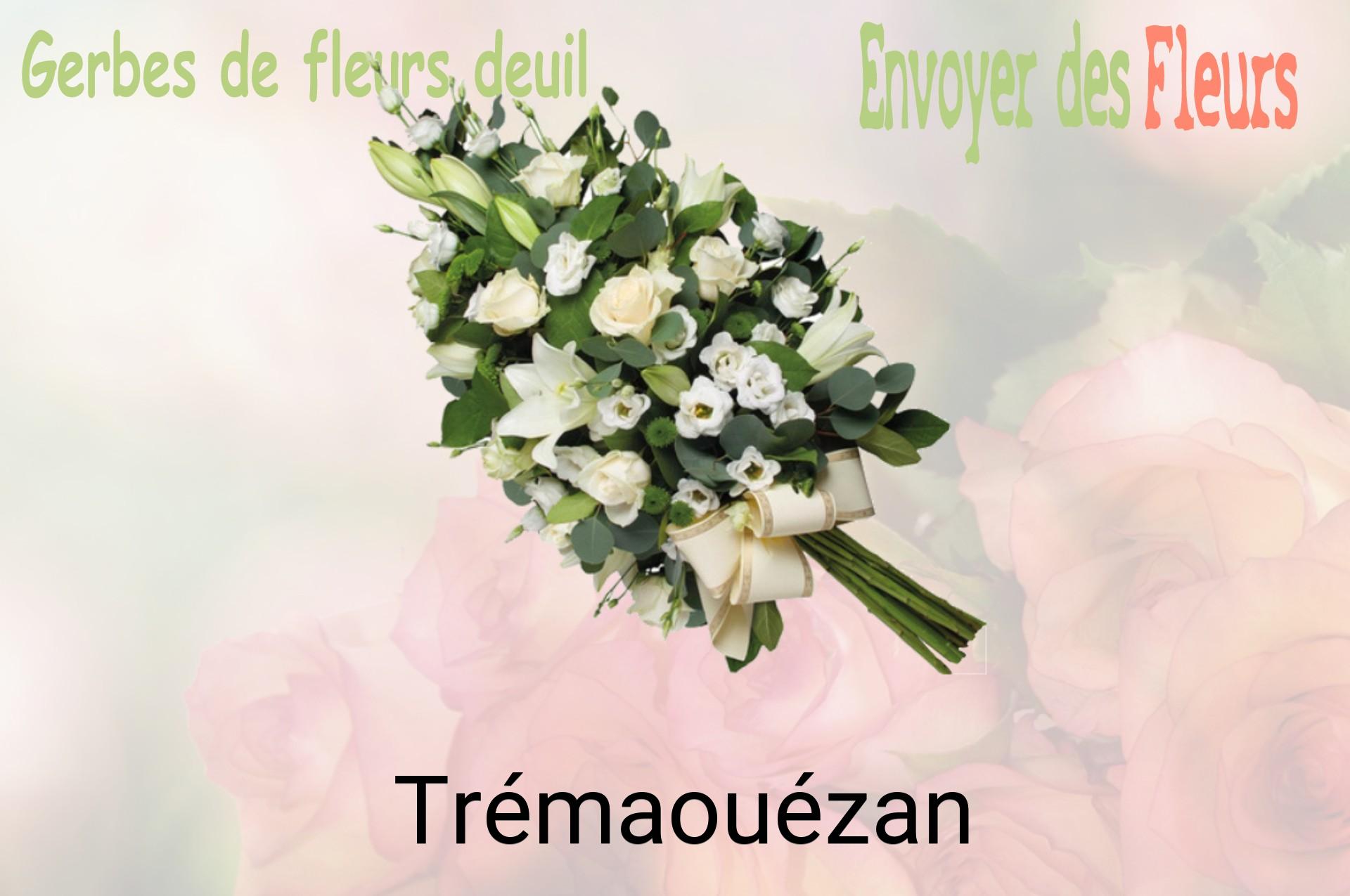Gerbe de fleurs de deuil livrée à Trémaouézan
